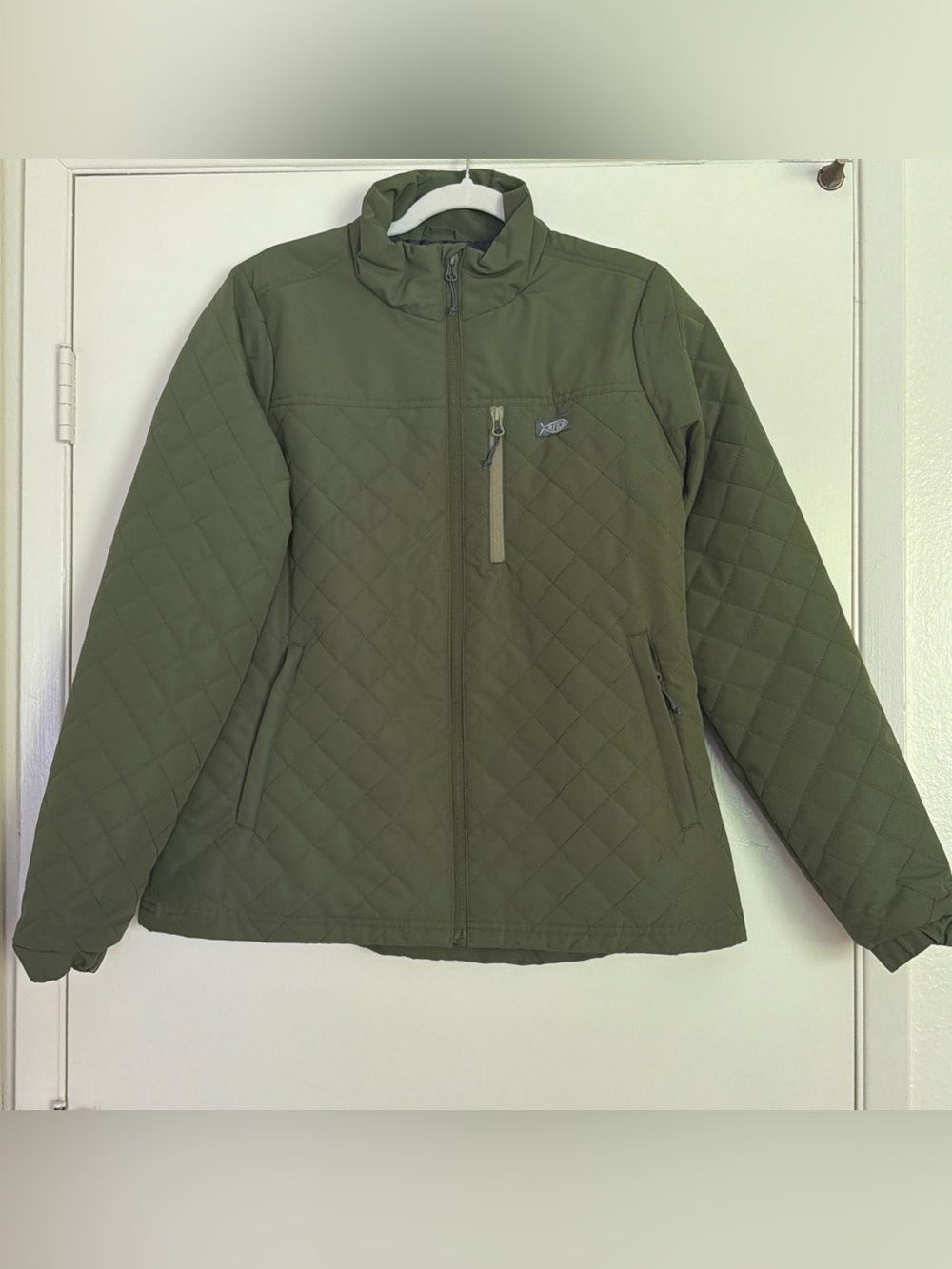 Aftco Women's Crosswind Puff Full Zip Jacket Olive Green Outdoor Size Large